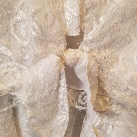 Vintage 80's White Algo Ettes 2 Piece Dress Short Sleeve Round Neck Women Size 9 - Picture 12 of 16